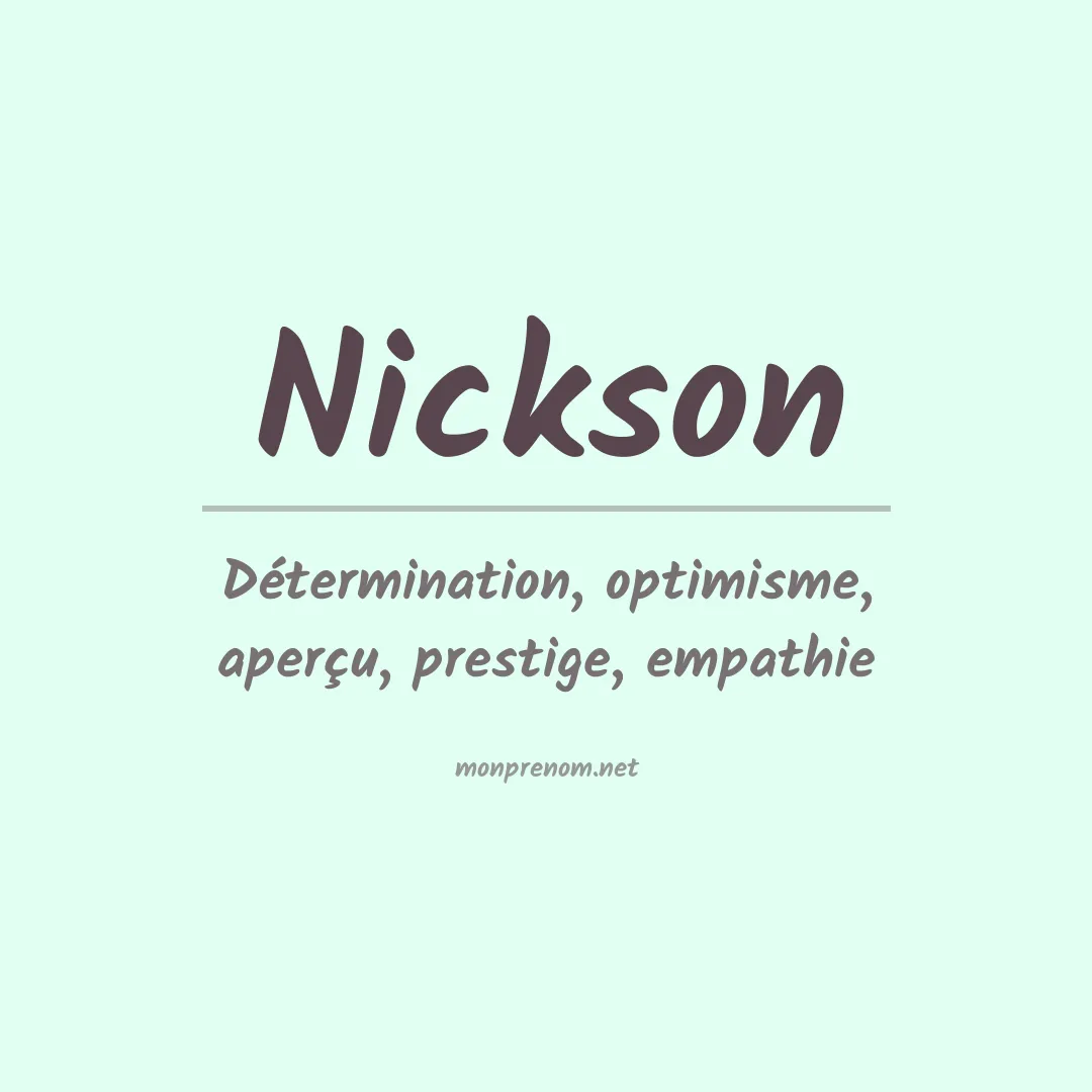 Prénom Nickson