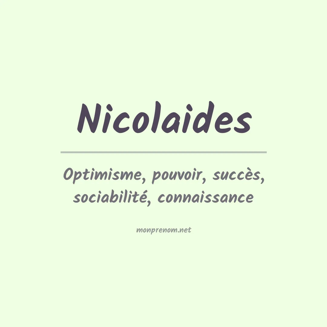 Prénom Nicolaides