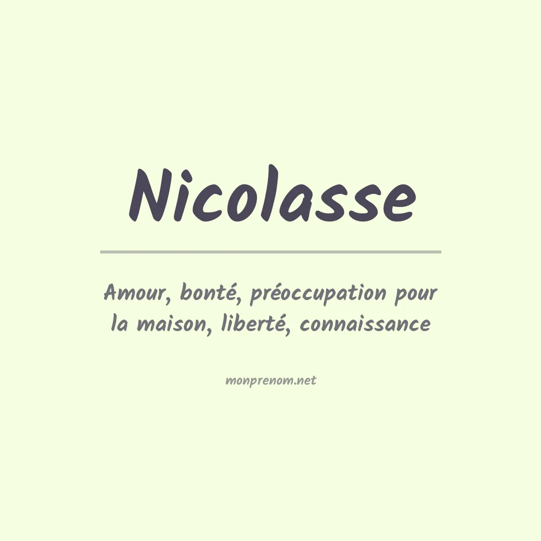 Signification du prénom Nicolasse