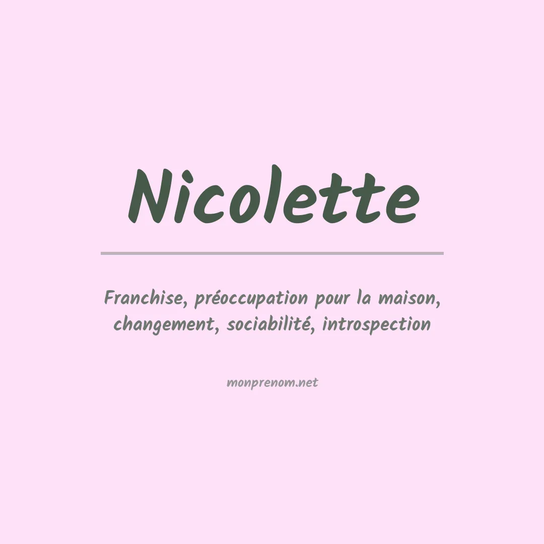 Prénom Nicolette