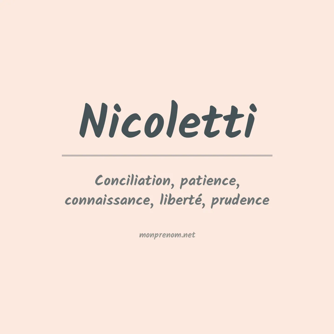 Prénom Nicoletti