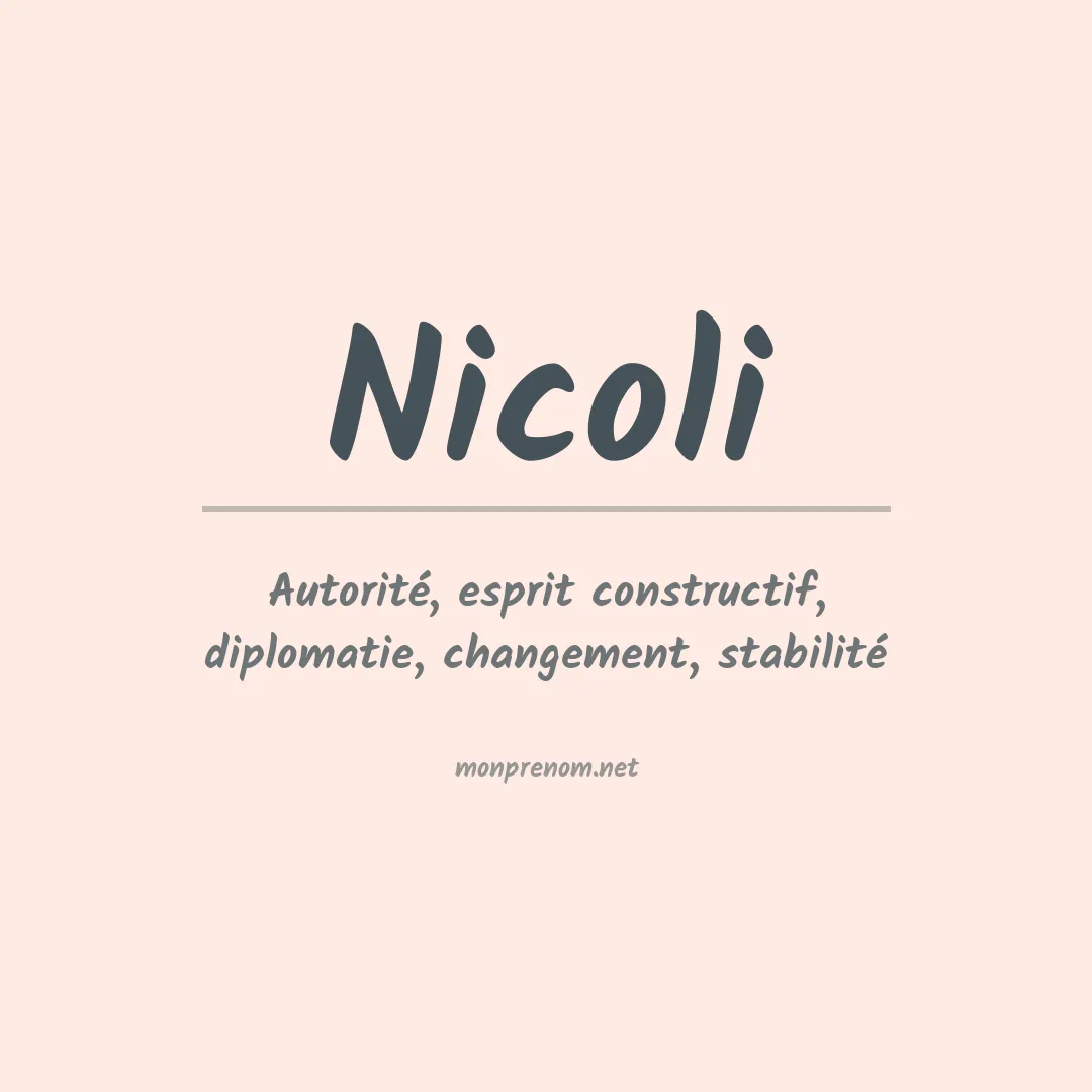 Prénom Nicoli
