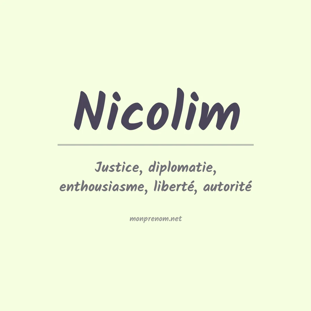 Signification du prénom Nicolim