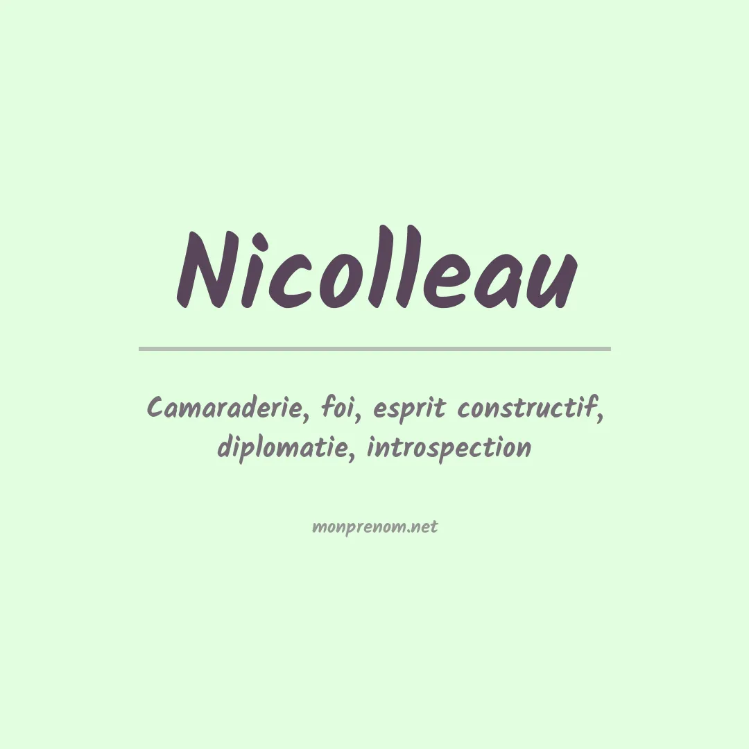 Signification du prénom Nicolleau