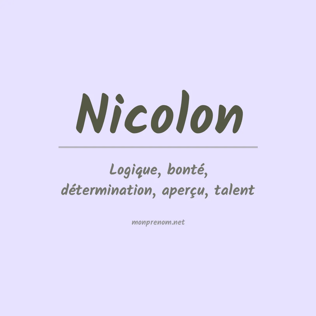 Signification du prénom Nicolon