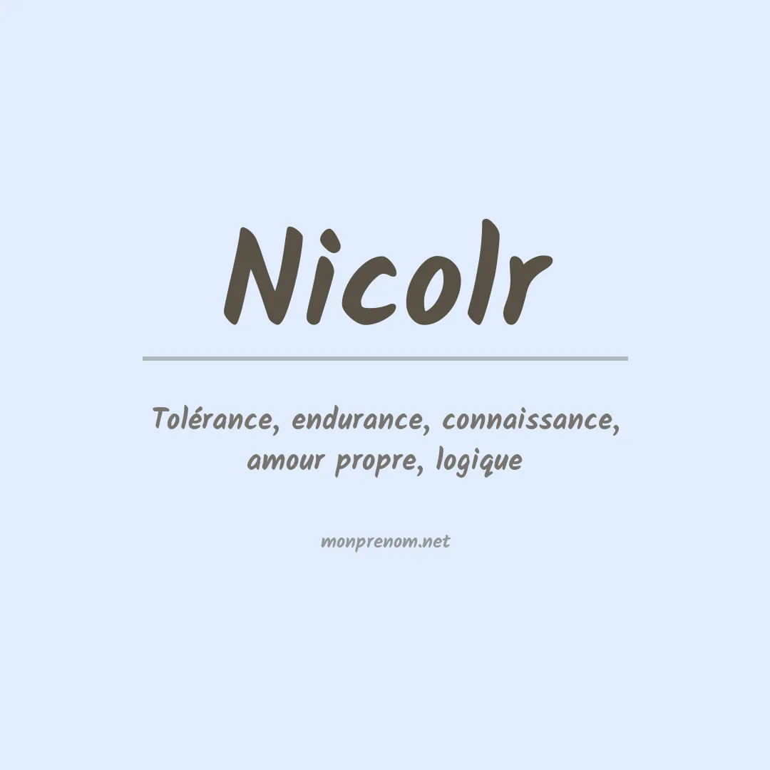 Prénom Nicolr