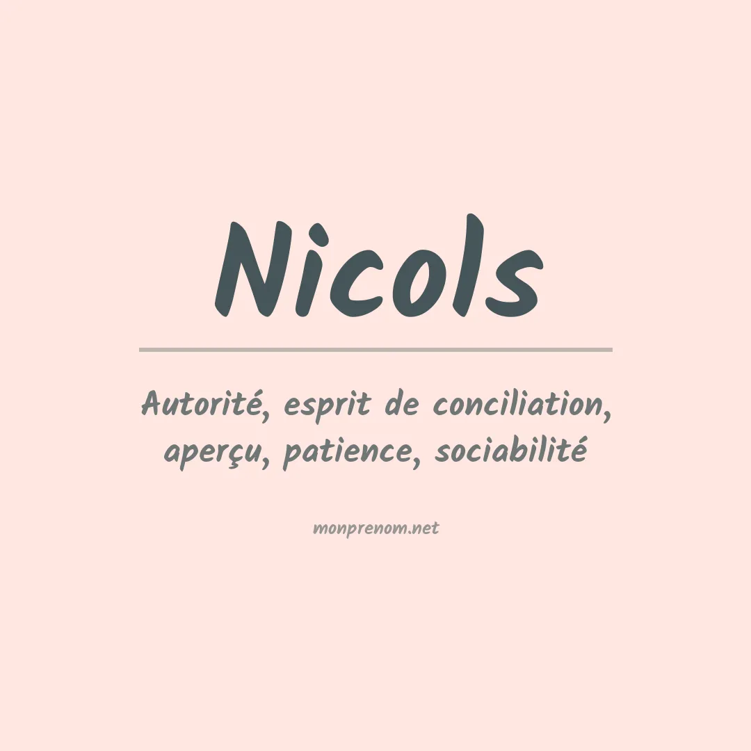 Prénom Nicols