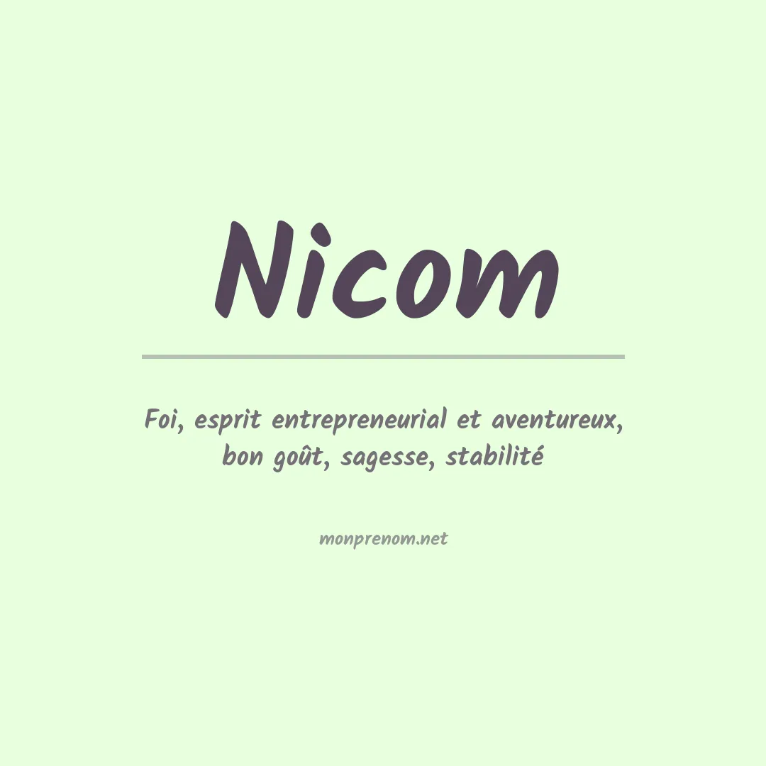 Signification du prénom Nicom