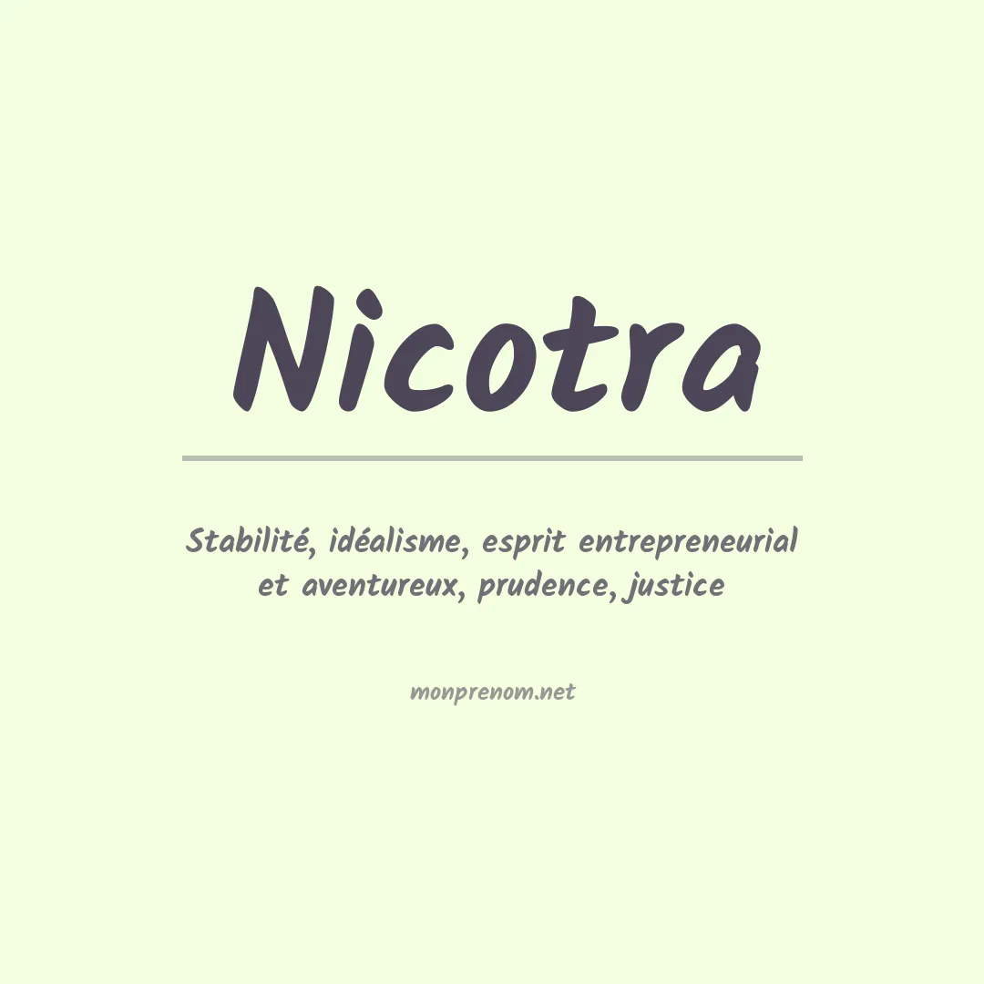 Signification du prénom Nicotra