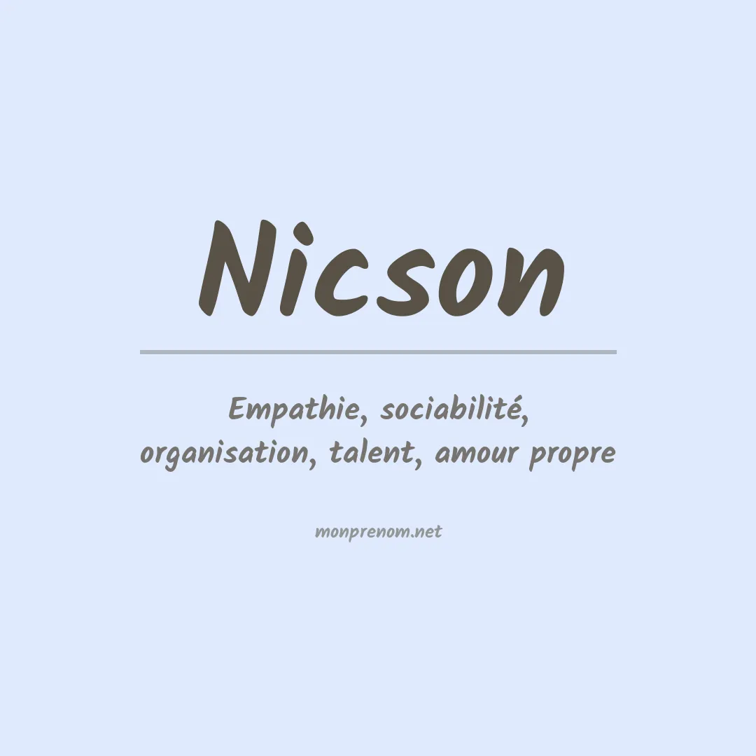 Signification du prénom Nicson