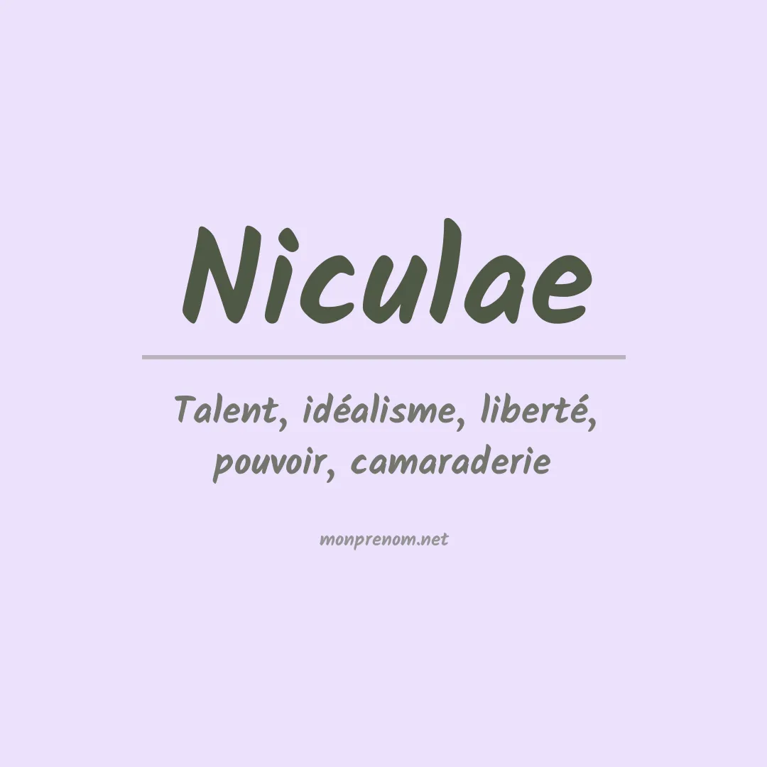 Signification du prénom Niculae