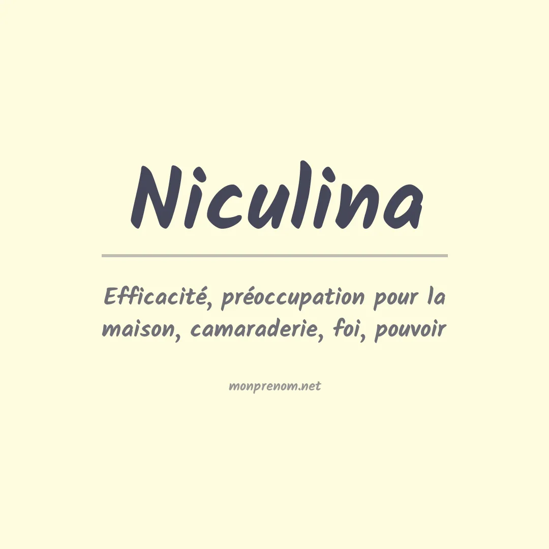 Signification du prénom Niculina