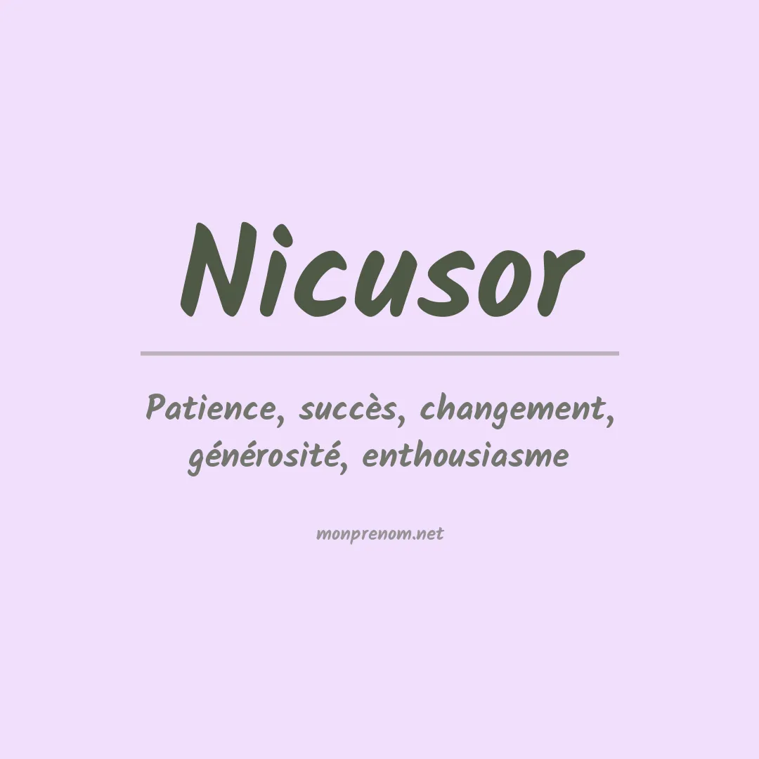 Signification du prénom Nicusor