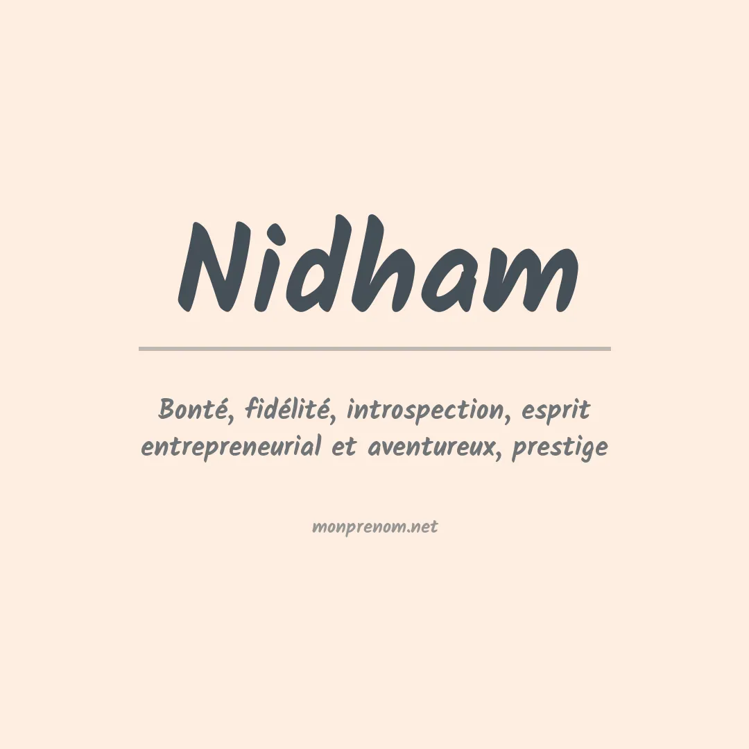 Signification du prénom Nidham