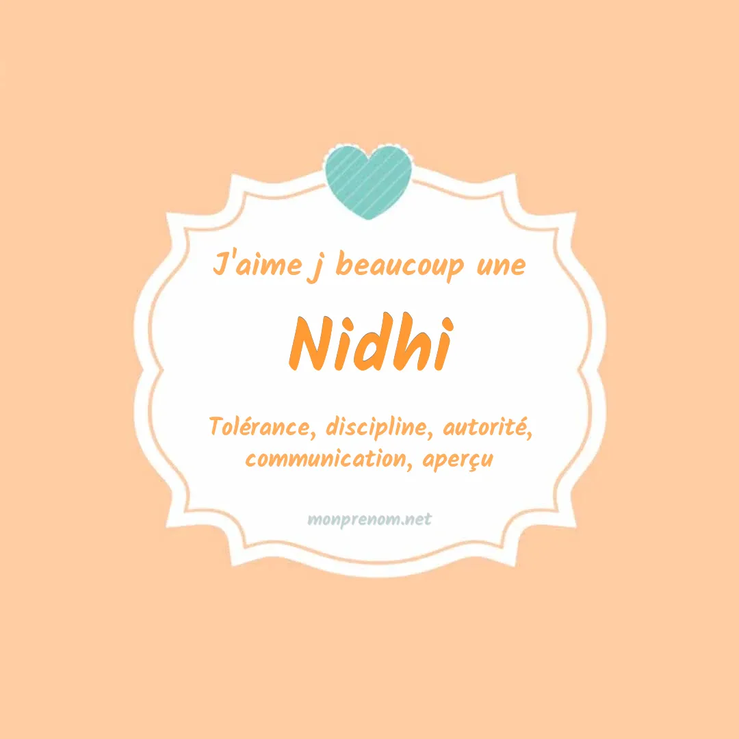 J'aime beaucoup Nidhi