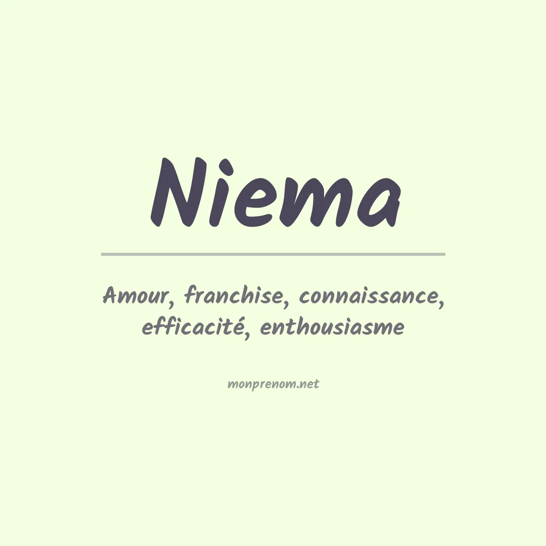 Signification du prénom Niema