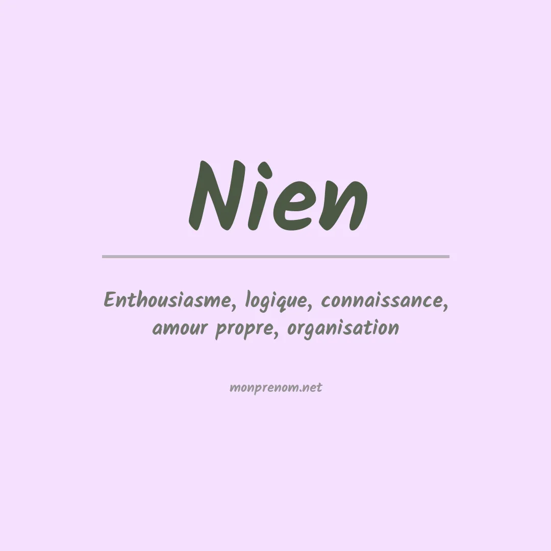 Signification du prénom Nien