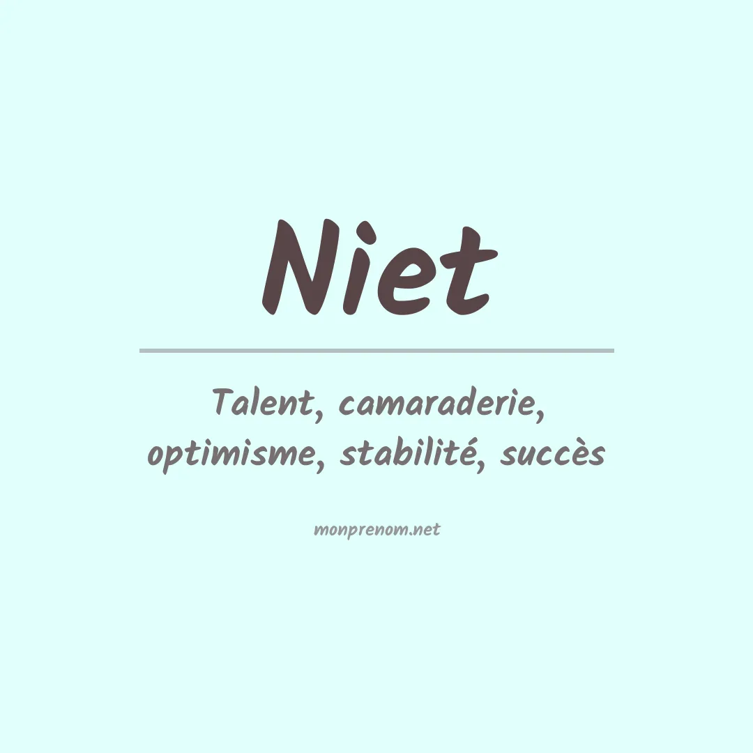 Signification du prénom Niet
