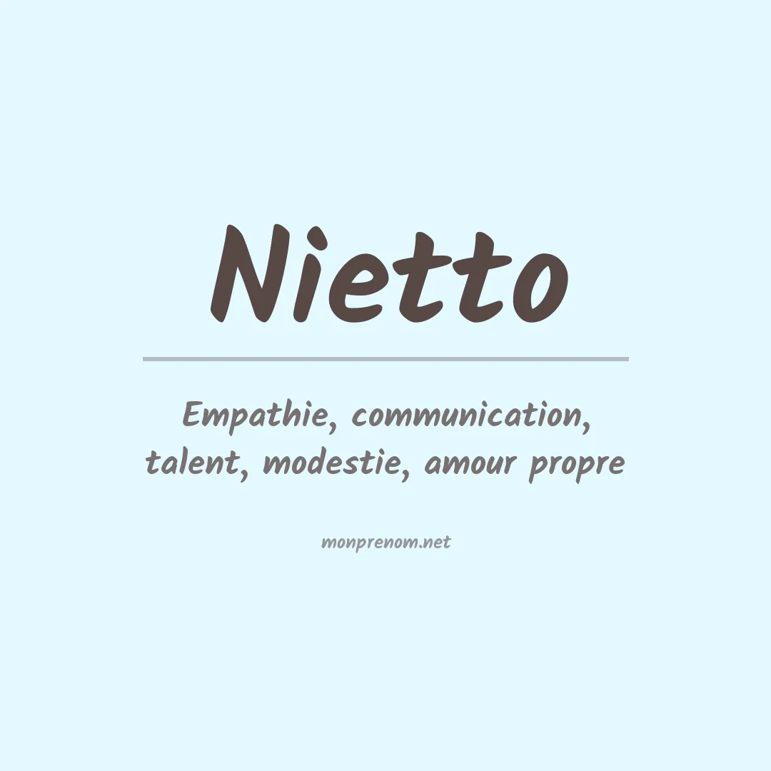 Signification du prénom Nietto
