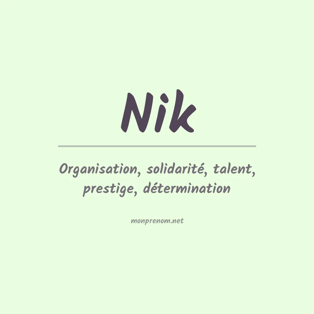 Signification du prénom Nik