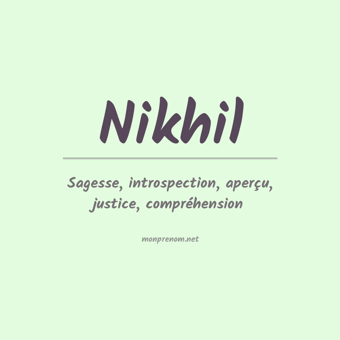 Signification du prénom Nikhil