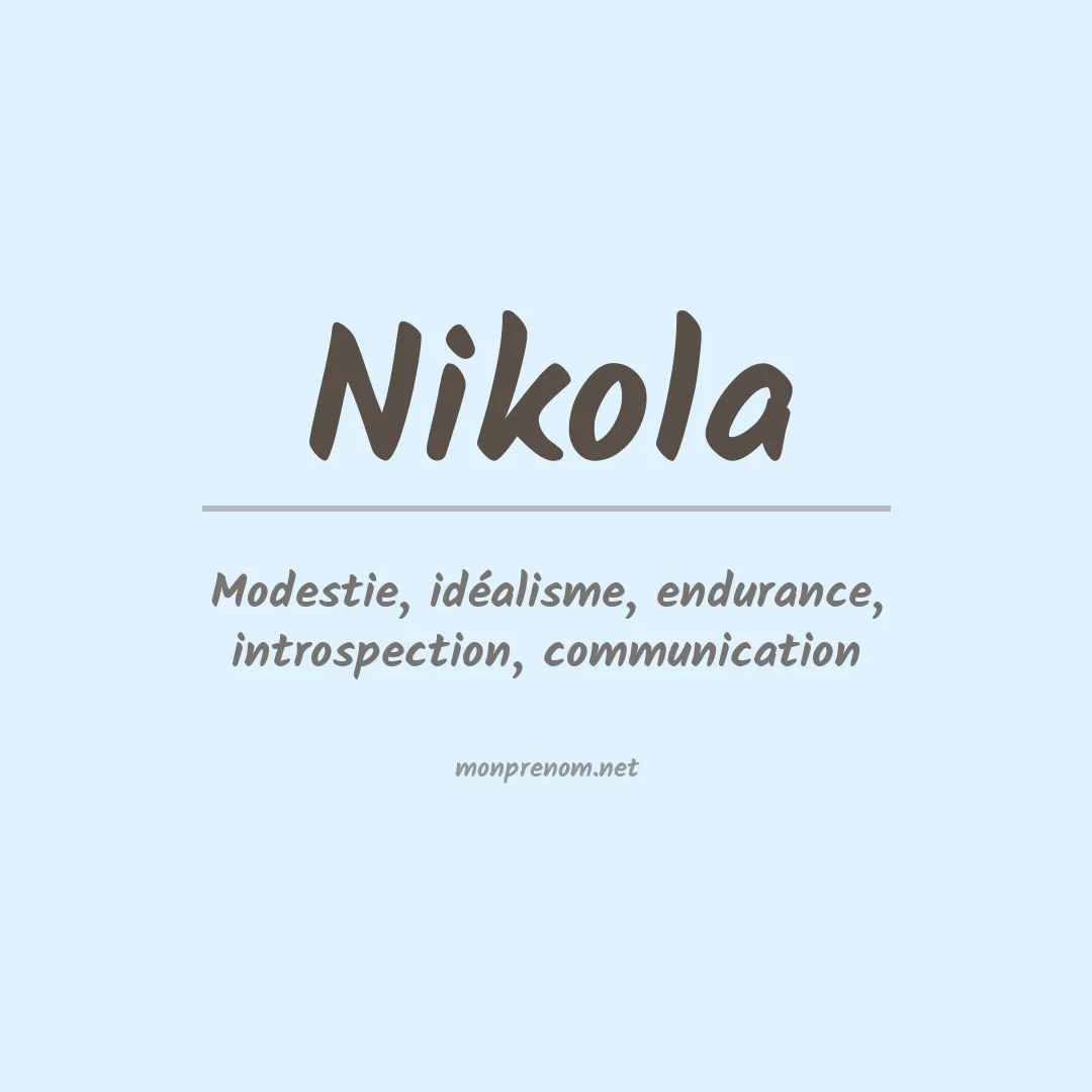 Signification du prénom Nikola