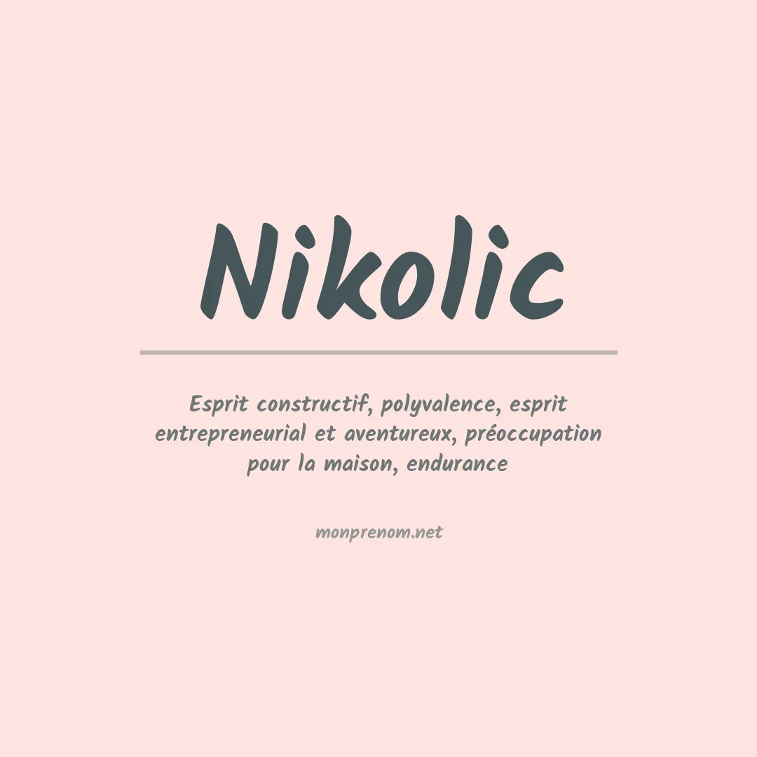 Prénom Nikolic
