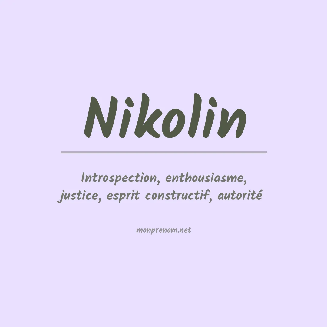 Signification du prénom Nikolin