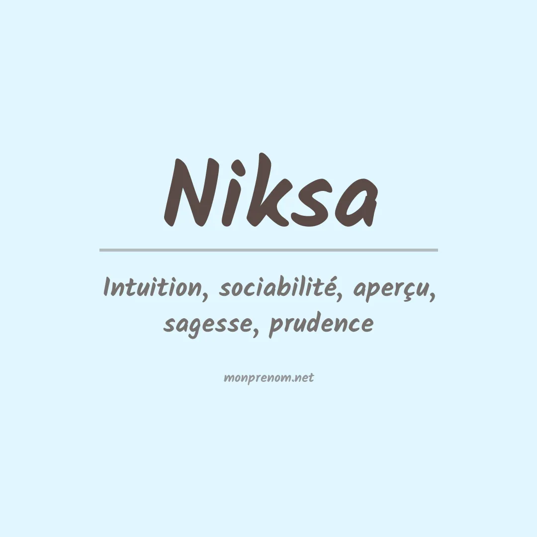 Signification du prénom Niksa