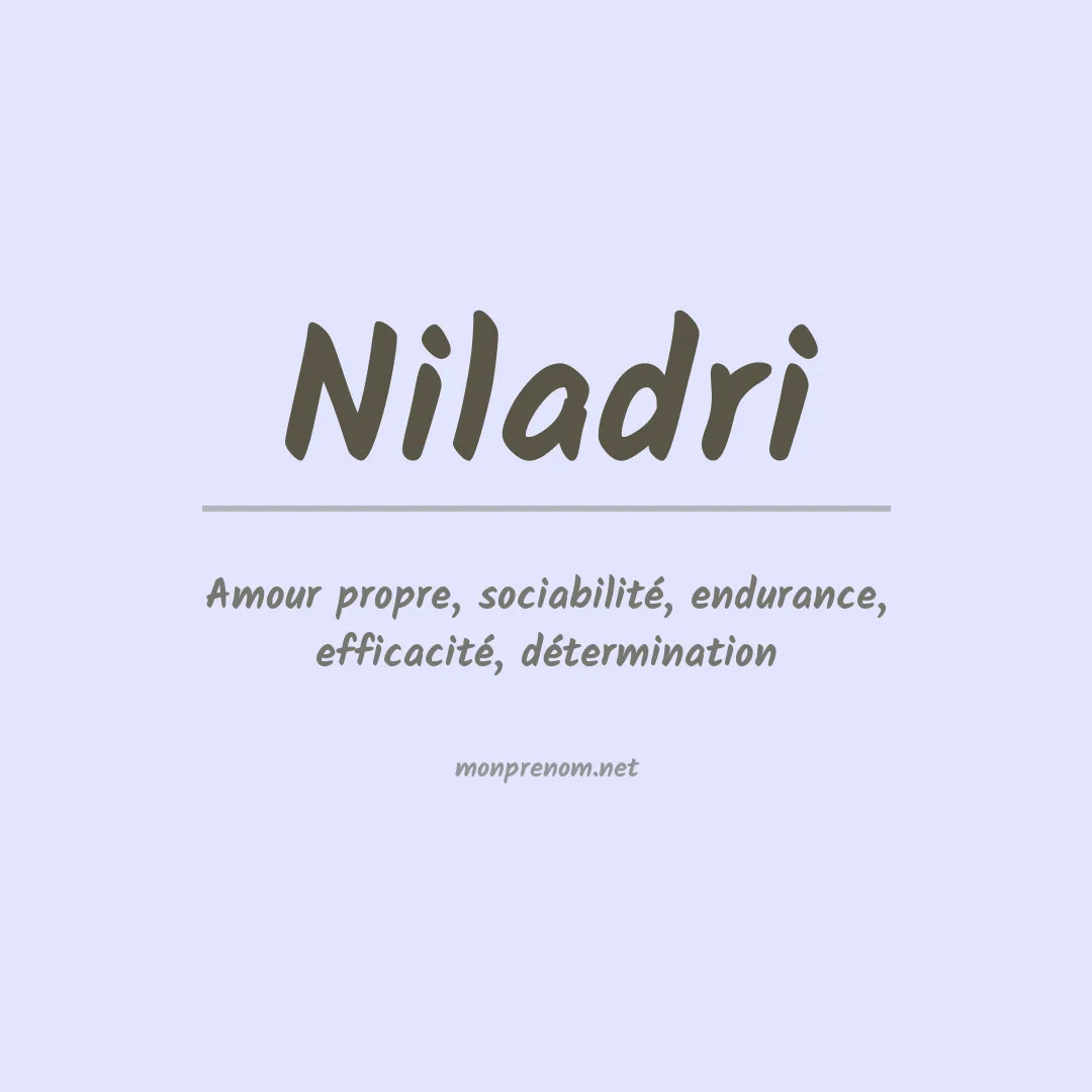 Signification du prénom Niladri