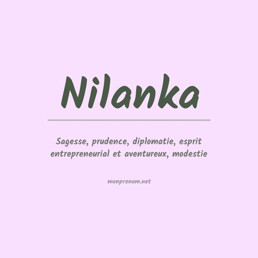 Signification du prénom Nilanka