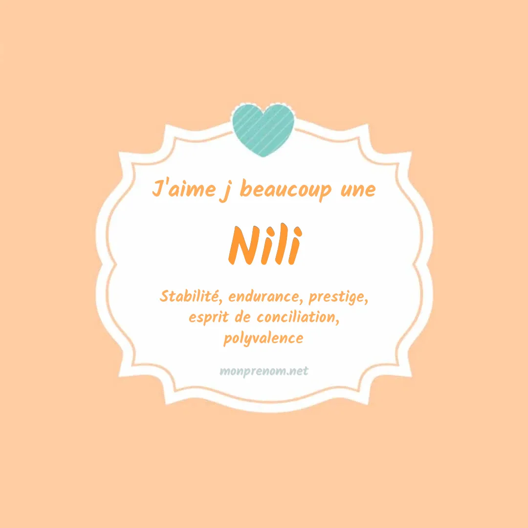 J'aime beaucoup Nili