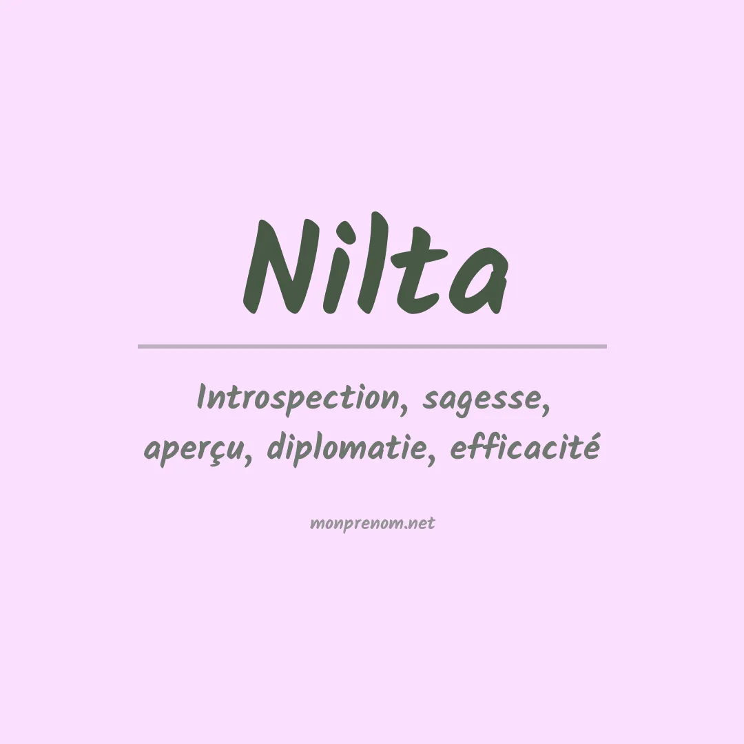 Signification du prénom Nilta
