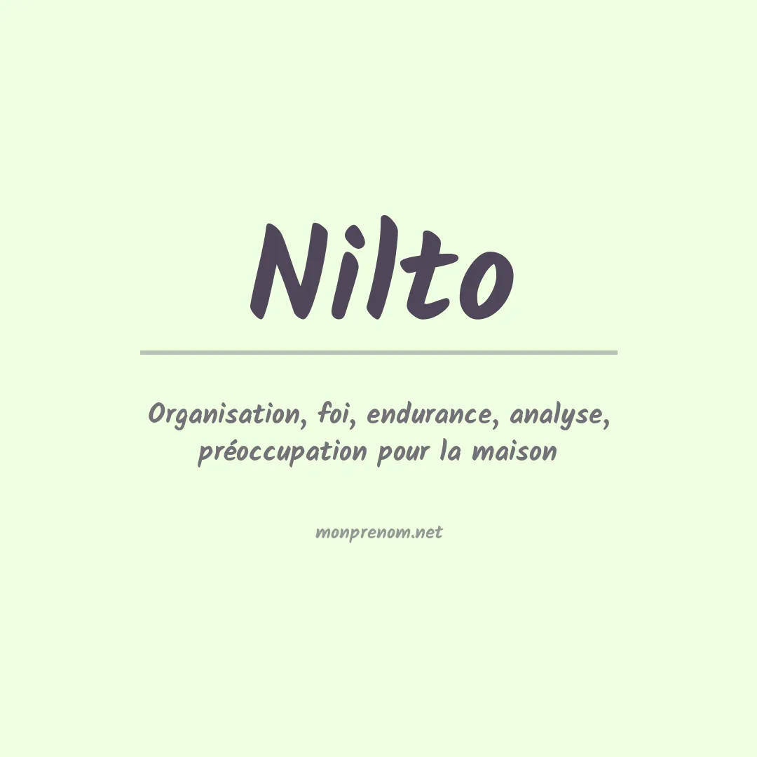 Signification du prénom Nilto