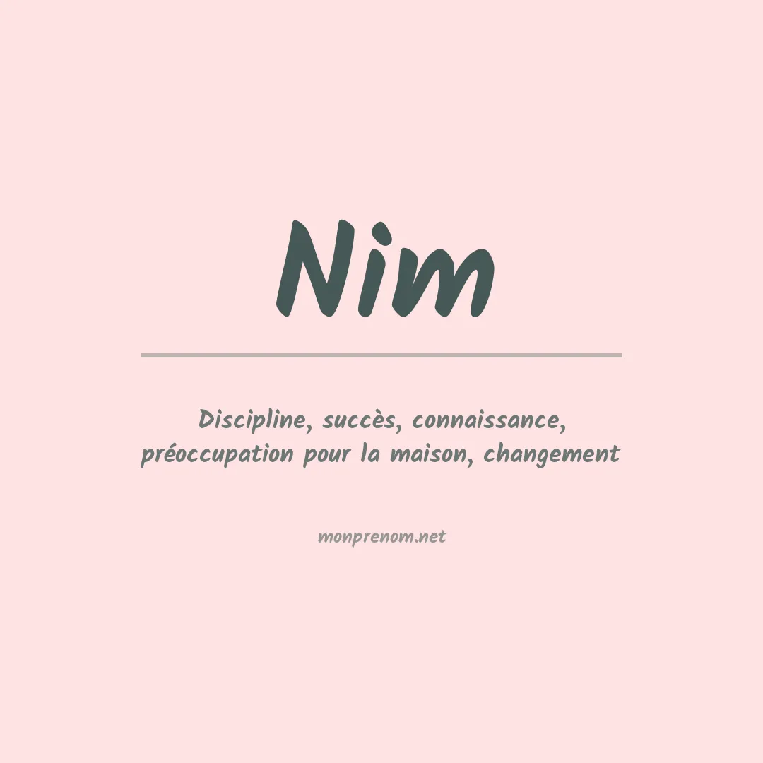 Signification du prénom Nim