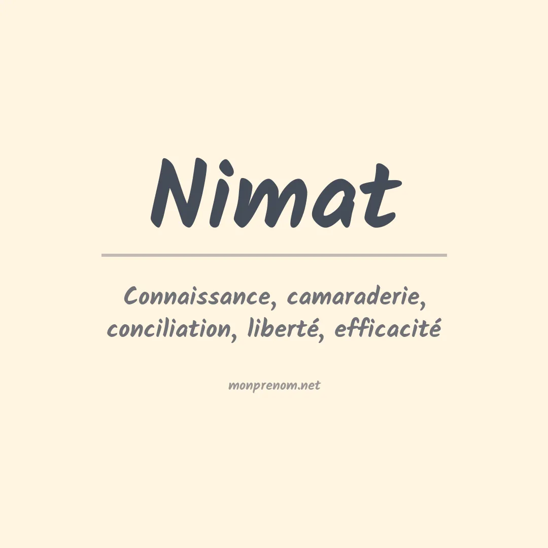 Signification du prénom Nimat