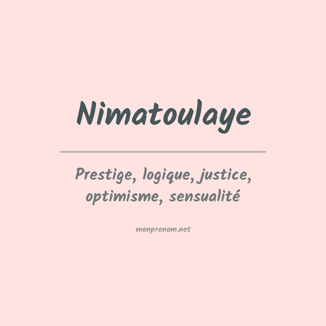 Signification du prénom Nimatoulaye