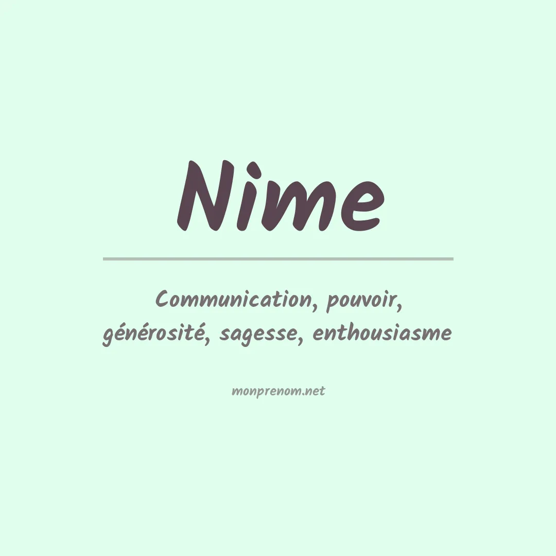 Signification du prénom Nime