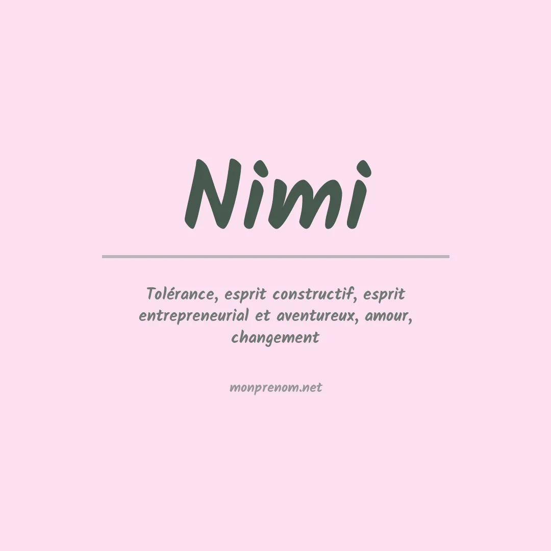 Signification du prénom Nimi