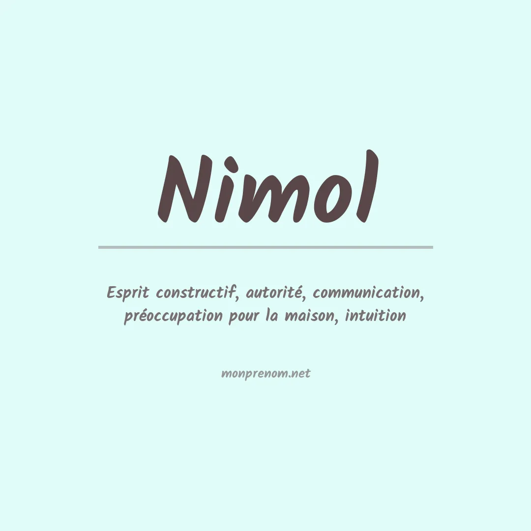 Signification du prénom Nimol