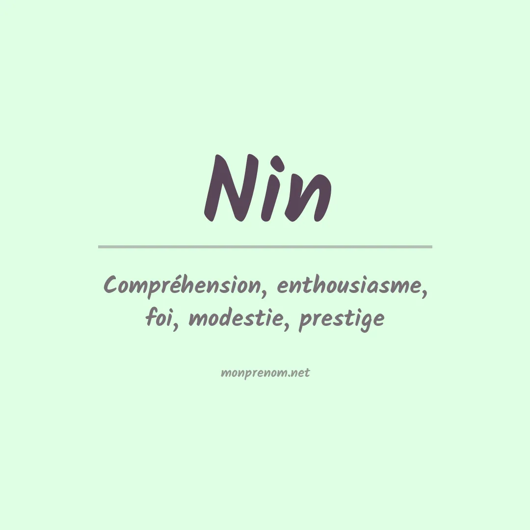 Signification du prénom Nin