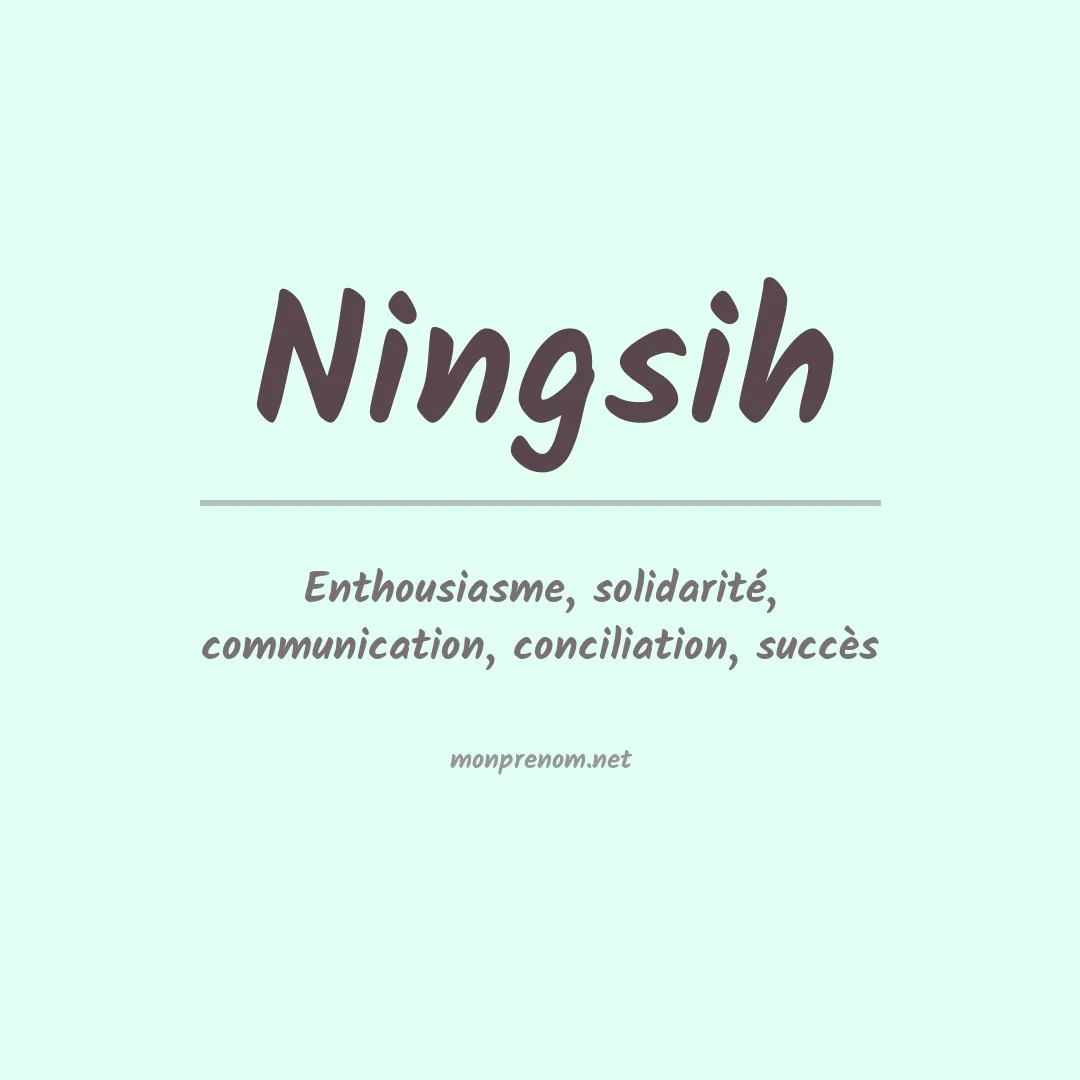 Signification du prénom Ningsih