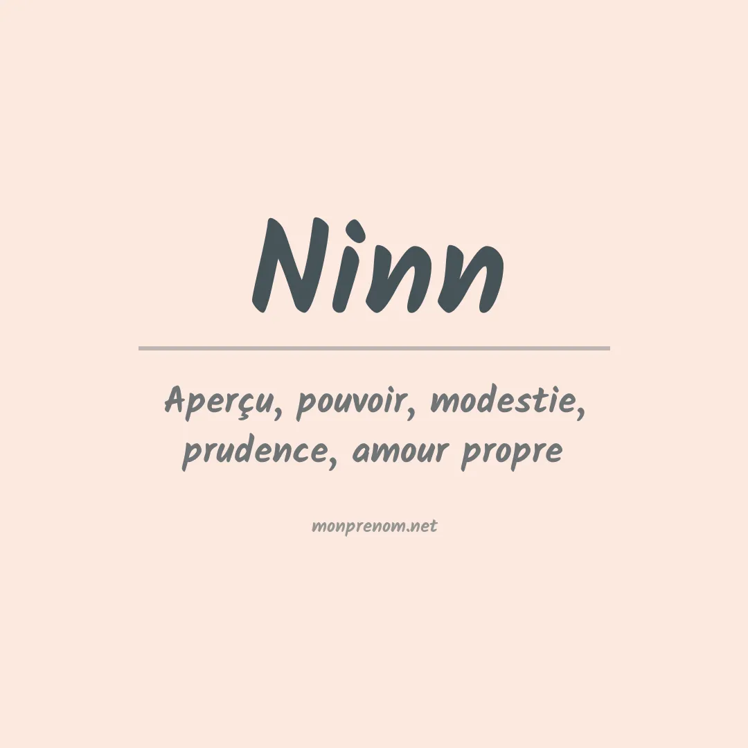 Signification du prénom Ninn