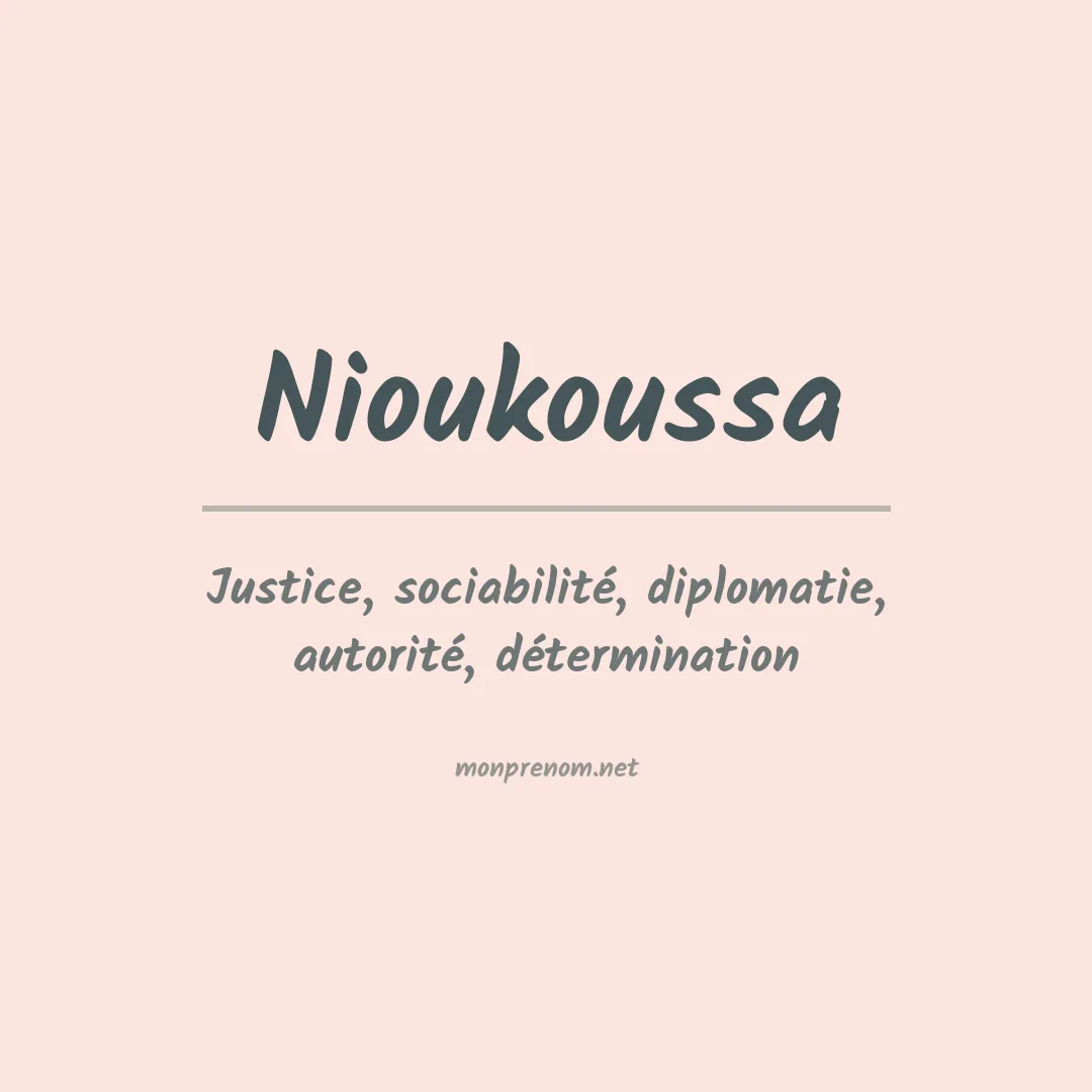 Signification du prénom Nioukoussa