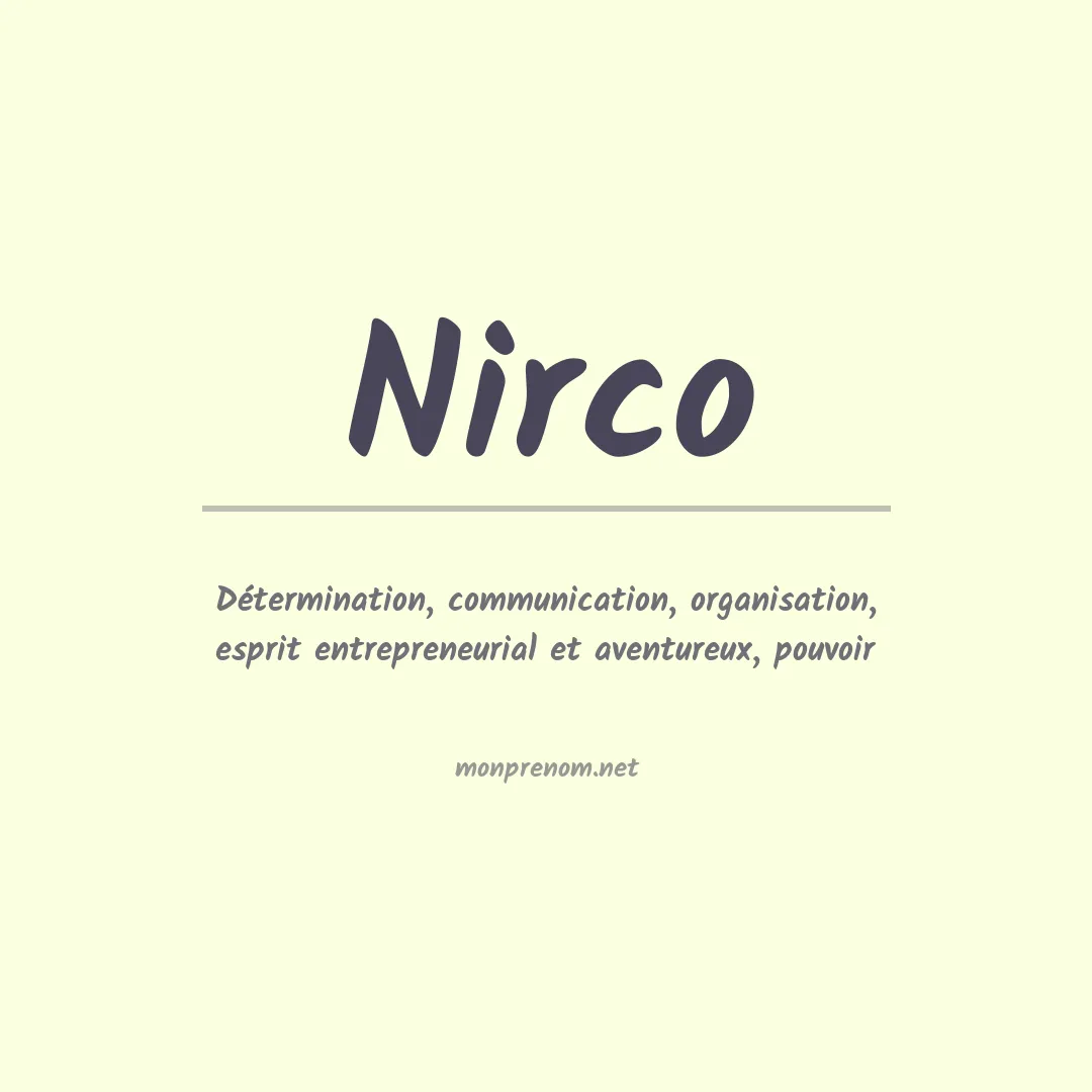 Signification du prénom Nirco