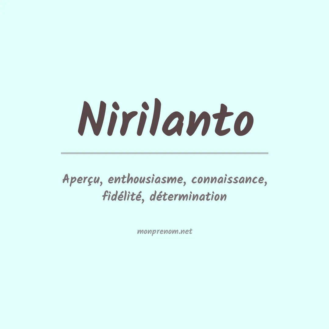 Signification du prénom Nirilanto