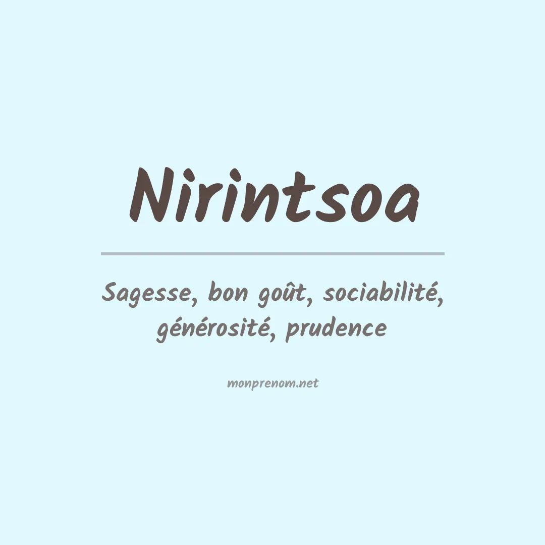 Signification du prénom Nirintsoa