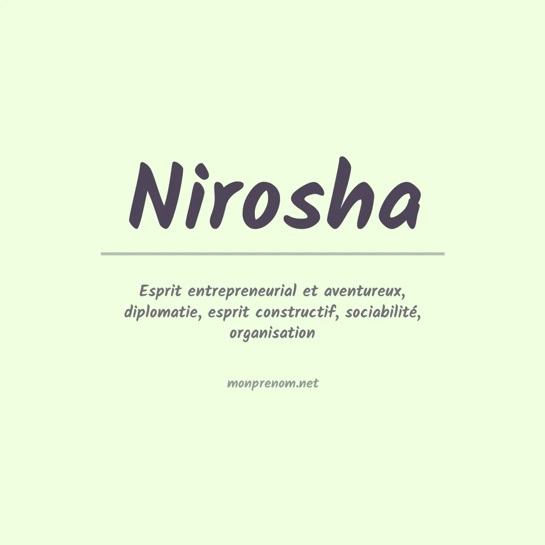 Signification du prénom Nirosha