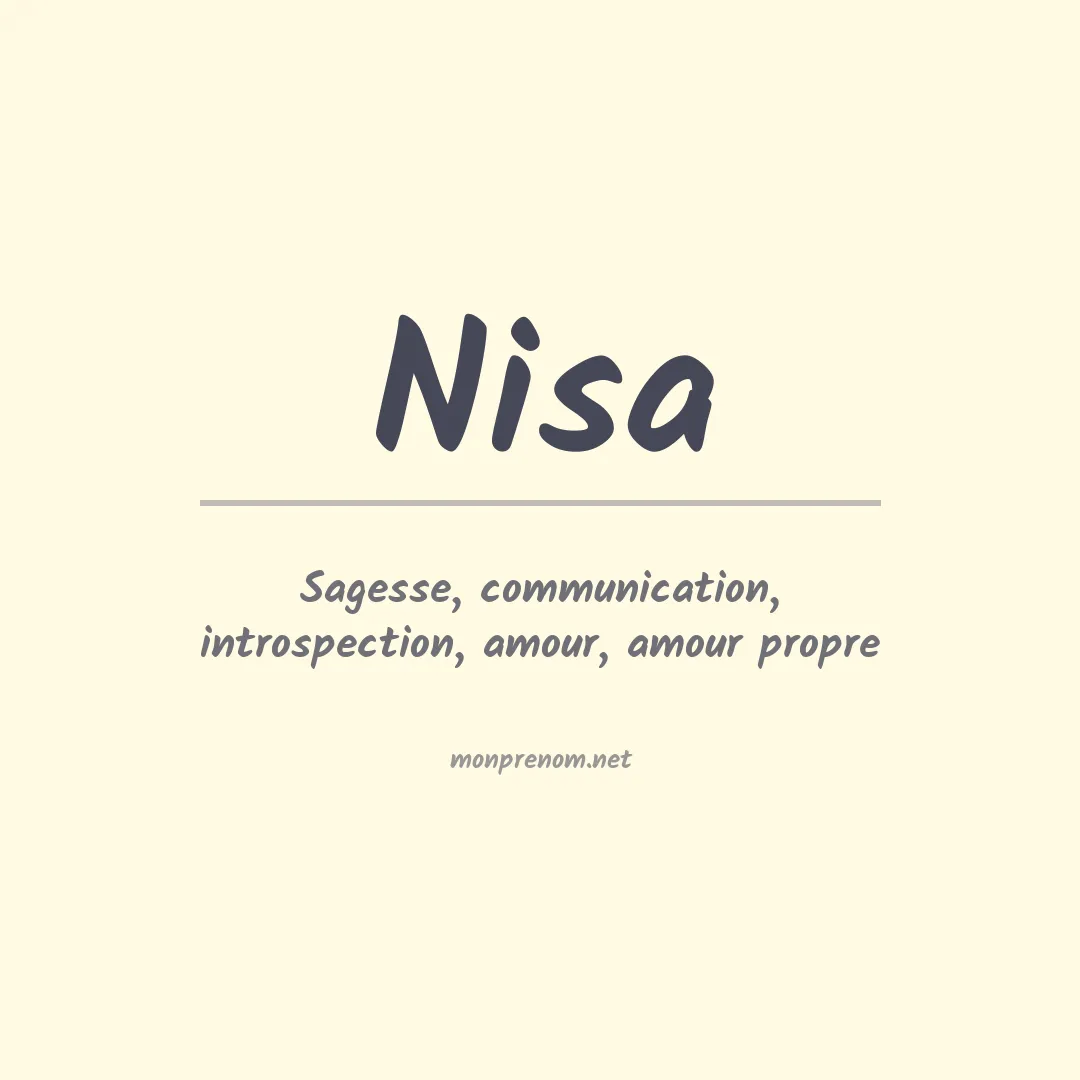 Signification du prénom Nisa