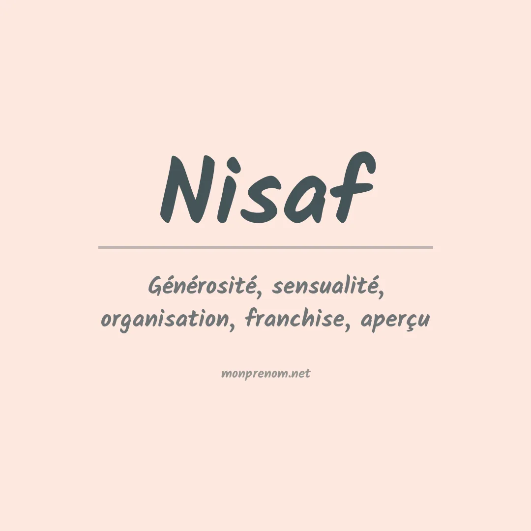 Signification du prénom Nisaf